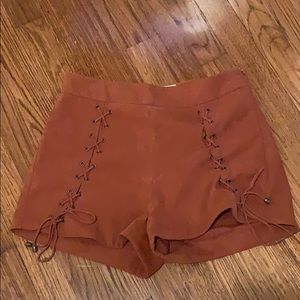 Moon River burnt orange high waisted shorts